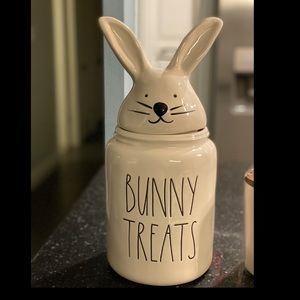 Rae Dunn bunny treats canister